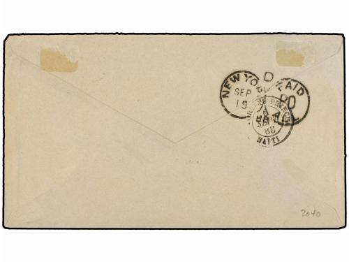 ¿ HAITI. Sc. 24 (2). 1888. JEREMIE a NEW YORK. 5 cent. verde