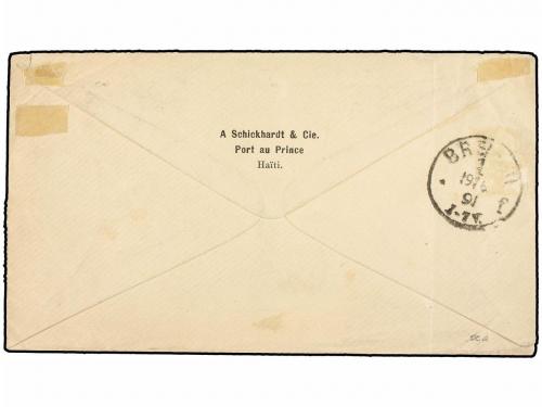 ¿ HAITI. 1891. PORT AU PRINCE a ALEMANIA. 2 cts. s. 3 cts. a