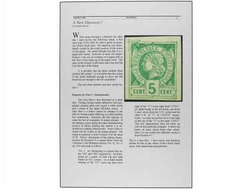 * HAITI. 1881. 5 cents. verde, importante defecto de impresi