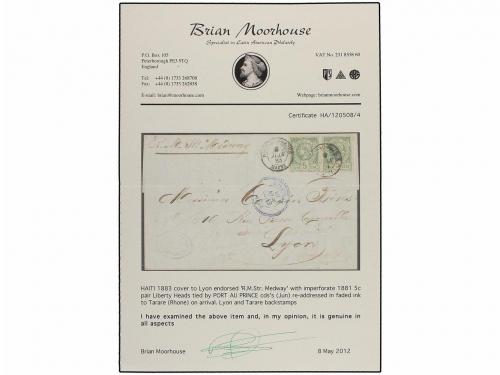 ¿ HAITI. 1883. PORT AU PRINCE a LYON y reexpedida a TARARE.