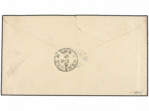 ¿ HAITI. 1885. JACMEL a HAMBURG (Alemania). 3 cents. castaño