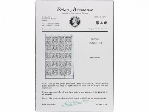 **/* HAITI. Sc. 8. 1885. 2 cts. violeta, pl. II 2º tiraje. B