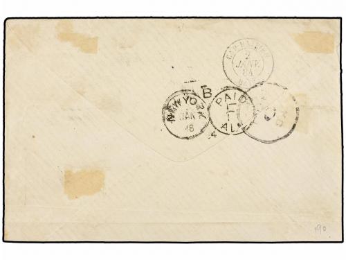 ¿ HAITI. 1883. PORT AU PRINCE a BOSTON (Usa). 2 cts. violeta