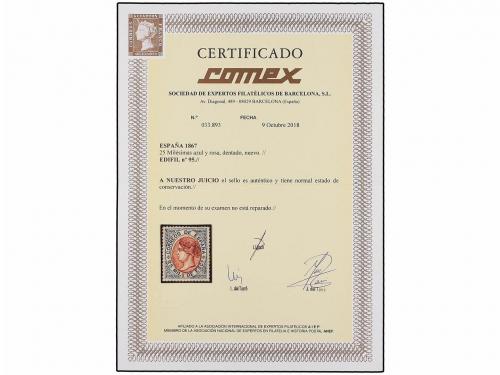 * ESPAÑA. Ed. 95. 25 mils. azul y rosa. Color y centraje exc