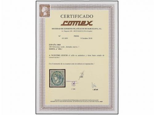 * ESPAÑA. Ed. 100. 200 mils. verde. Centraje perfecto. PIEZA