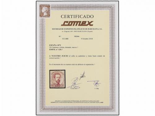 * ESPAÑA. Ed. 120. 10 cts. violeta. Centraje perfecto. PIEZA