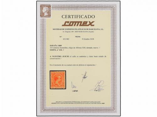 ** ESPAÑA. Ed. 218. 10 cts. bermellón. Excepcional centraje.