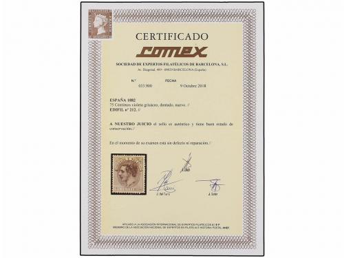 * ESPAÑA. Ed. 212. 75 cts. gris. Color y centraje perfectos.