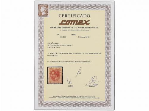 * ESPAÑA. Ed. 211. 30 cts. lila. Color y centraje excepciona