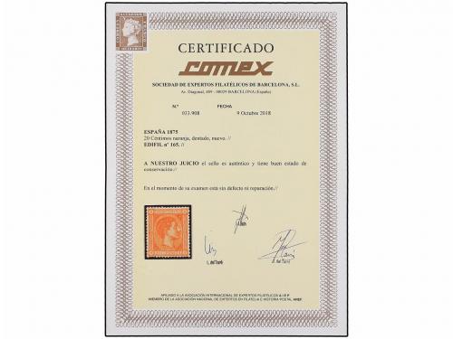 * ESPAÑA. Ed. 165. 20 cts. naranja. Color y centraje excepci