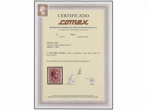 * ESPAÑA. Ed. 198. 4 pts. lila. Color excepcional. PIEZA DE