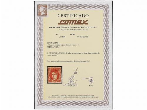 * ESPAÑA. Ed. 113. 12 cuartos castaño rojo. Excelente color.