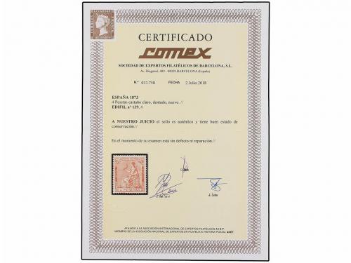 * ESPAÑA. Ed. 139. 4 pts. castaño rojo. PIEZA DE LUJO. Cert.