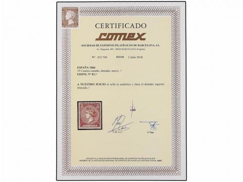 (*) ESPAÑA. Ed. 83. 19 cuartos castaño. Excelente presencia,