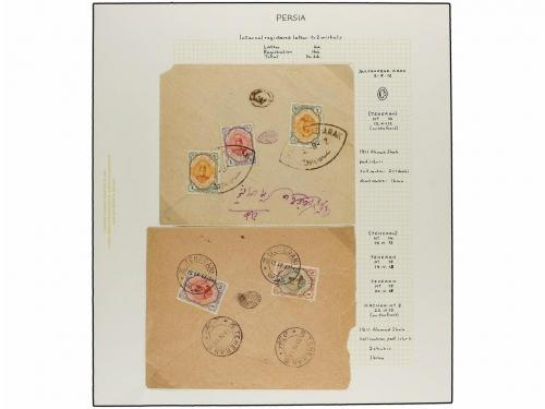 ✉ IRAN. 1911-21 issue. Nineteen registered internal covers, 