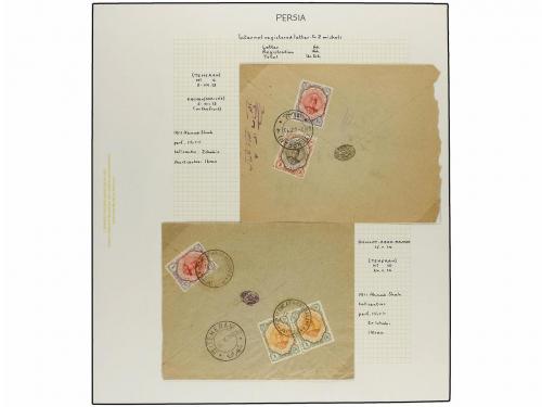 ✉ IRAN. 1911-21 issue. Nineteen registered internal covers, 
