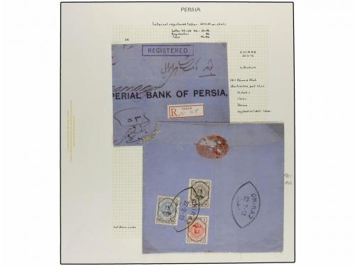 ✉ IRAN. 1911-21 issue. Nineteen registered internal covers, 