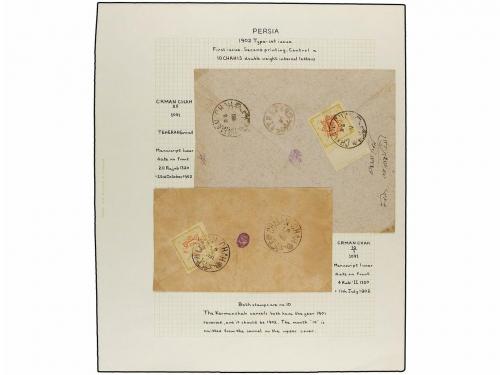 ✉ IRAN. 1902. PROVISIONAL ISSUE. (2nd printing). Nine covers