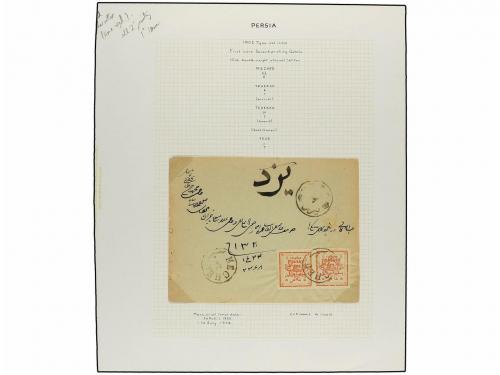 ✉ IRAN. 1902. PROVISIONAL ISSUE. (2nd printing). Nine covers
