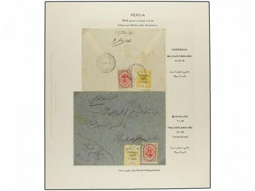 ¿ IRAN. 1919. PROVISIONAL ISSUE. Eighty-nine covers diverse