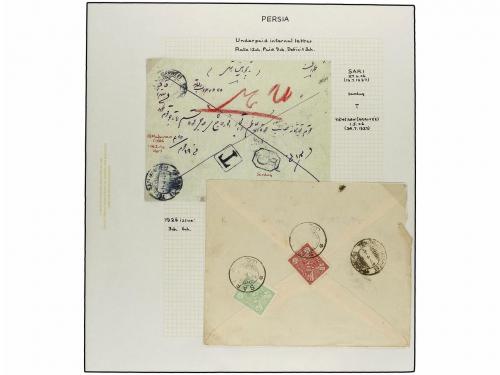 ✉ IRAN. 1926-29 issue. Thirty three covers with POSTAGE DUE 