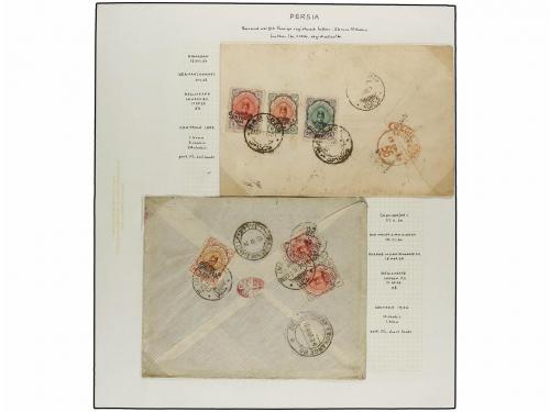 ✉ IRAN. 1923-24. PROVISIONAL ISSUE. Five covers sent abroad,