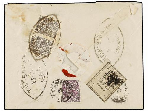 ✉ IRAN. 1907. SULTANABAD to TAURIS. 1 kr. violet postal stat