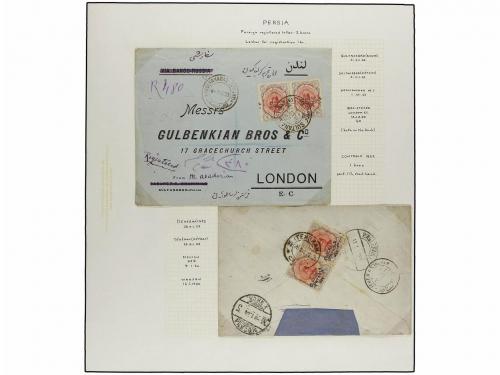 ✉ IRAN. 1922. PROVISIONAL ISSUE. Fifteen covers sent abroad,