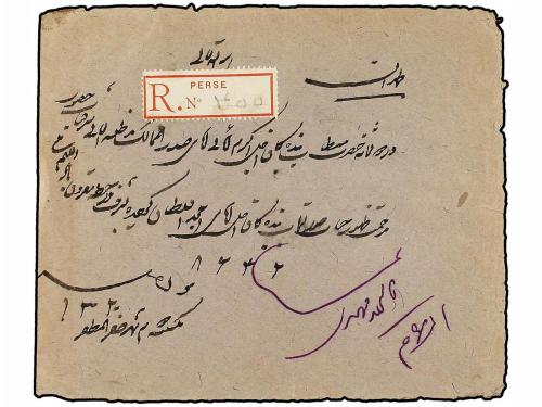 ✉ IRAN. 1902. Envelope to TEHERAN with provisionals 10 ch. g