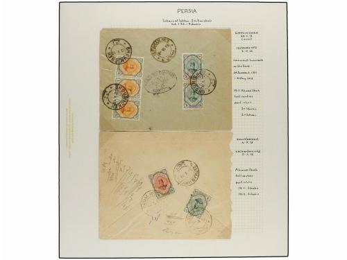 ✉ IRAN. 1911-21 issue. Fourteen covers, diverse frankings. (