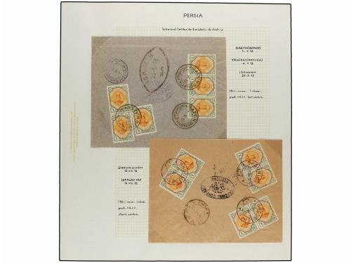 ✉ IRAN. 1911-21. Ten covers with multiple frankings of 1 ch.