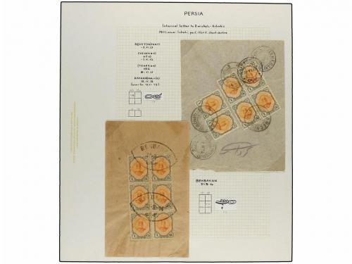 ✉ IRAN. 1911-21. Ten covers with multiple frankings of 1 ch.