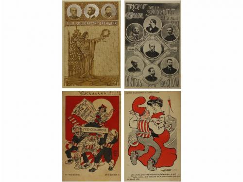 1906-1907. POSTALES. LOTE DE 4 POSTALES DE SOLIDARITAT CATAL