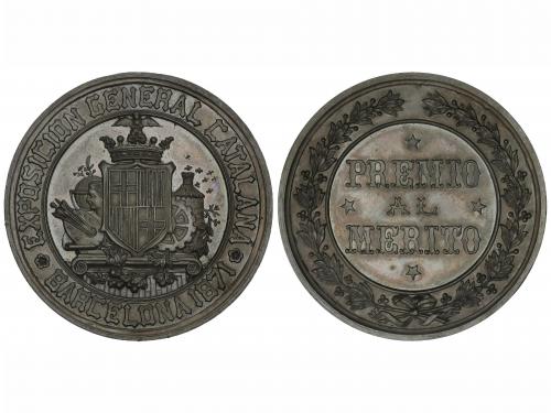 MEDALLAS ESPAÑOLAS. Medalla Premio al Mérito. 1871. BARCELON