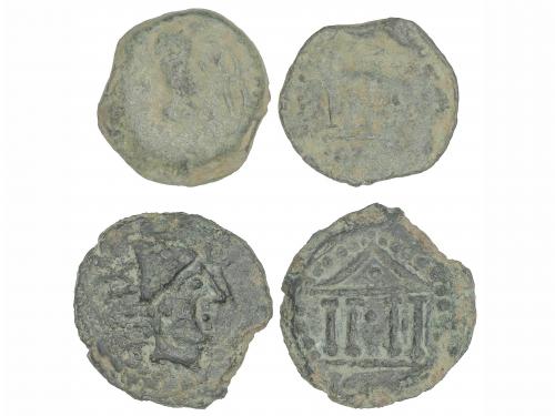 MONEDAS HISPÁNICAS. Lote 2 monedas Cuadrante. 200-20 a.C. MA