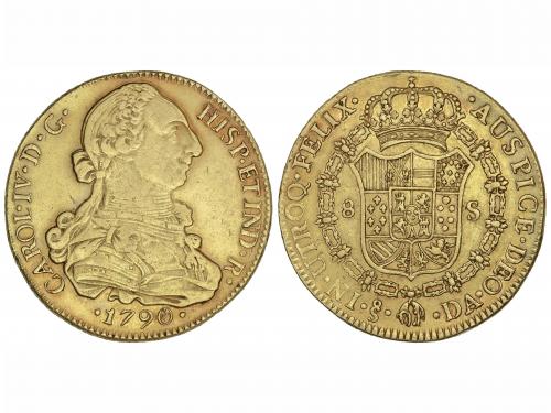 CARLOS IV. 8 Escudos. 1790. SANTIAGO. D.A. 26,91 grs. Busto 