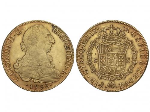 CARLOS IV. 8 Escudos. 1798. SANTIAGO. D.A. 26,98 grs. Busto 