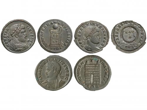 IMPERIO ROMANO. Lote 3 monedas Follis. CONSTANTINO I y CONST