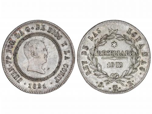 FERNANDO VII. 10 Reales. 1821. MADRID. S.R. 13,45 grs. Módul