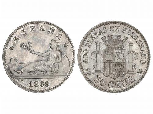 GOB. PROVISIONAL y I REPÚBLICA. 50 Céntimos. 1869 (*6-9). S.