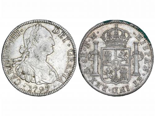 CARLOS IV. 8 Reales. 1797. MÉXICO. F.M. 26,90 grs. (Pequeñas