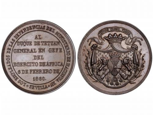 ISABEL II. Medalla Duque de Tetuán. 6 Febrero 1860. SEVILLA.