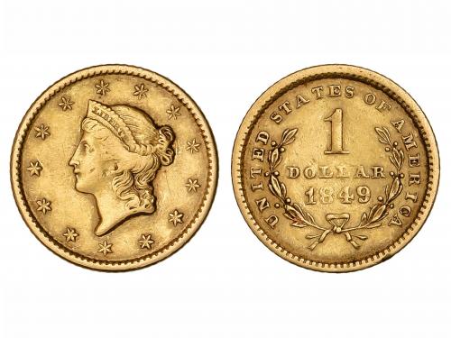 ESTADOS UNIDOS. 1 Dólar. 1849. FILADELFIA. 1,65 grs. AU. Lib