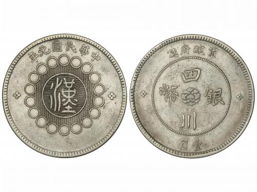 CHINA. 1 Dollar. Año 1 (1912). SZECHUAN. 25,49 grs. AR. Chun