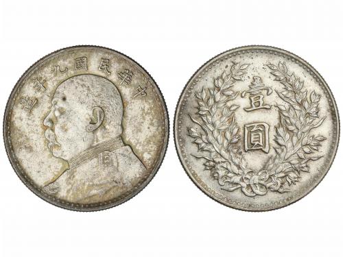 CHINA. 1 Dollar. Año 9 (1920). YÜAN SHIH-KAI. 26,65 grs. AR.