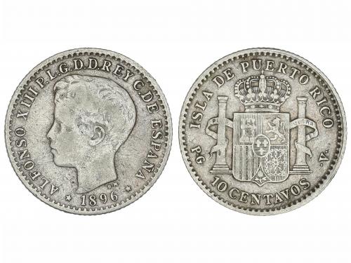 ALFONSO XIII. 10 Centavos de Peso. 1896. PUERTO RICO. P.G.-V