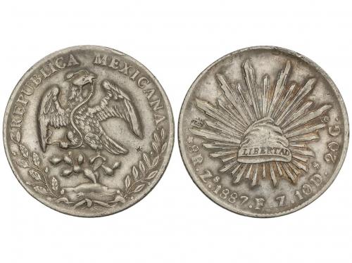 MÉXICO. 8 Reales. 1887. ZACATECAS. F.Z. 26,84 grs. AR. (Pequ