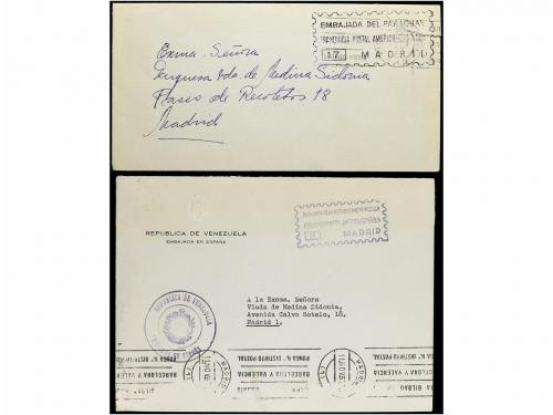 ✉ ESPAÑA. 1965-70. CORREO DIPLOMÁTICO. Conjunto de 11 cartas