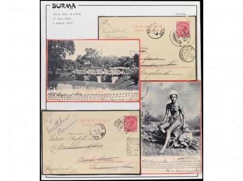✉ BIRMANIA. 1897-1906. COLLECTION of 35 covers/card (one fa