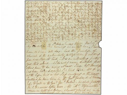 ✉ SANTA HELENA. 1836. ST. HELENA to CALCUTA. Entiere letter 